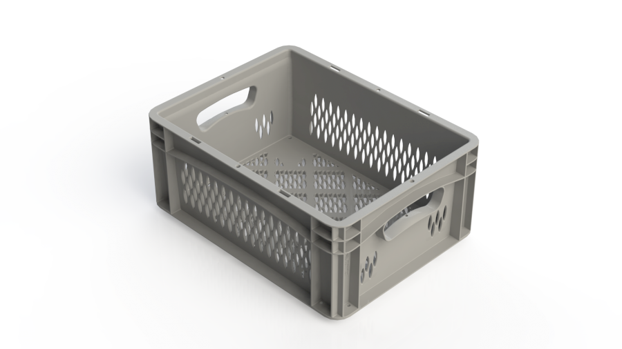 Přepravka Basicline 1742.3300 šedá, OÚ, perforovaná